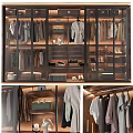 Modern Wardrobe Interior With Organized Clothes Bags Shoes And Layered Shelves