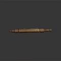 Handcrafted Wooden Rolling Pin With Natural Wood Texture And Decorative Orange Rings