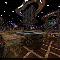 Gorgeous Bar Interior Design With Colorful Lighting Decorative Counter And Intricate Ceiling