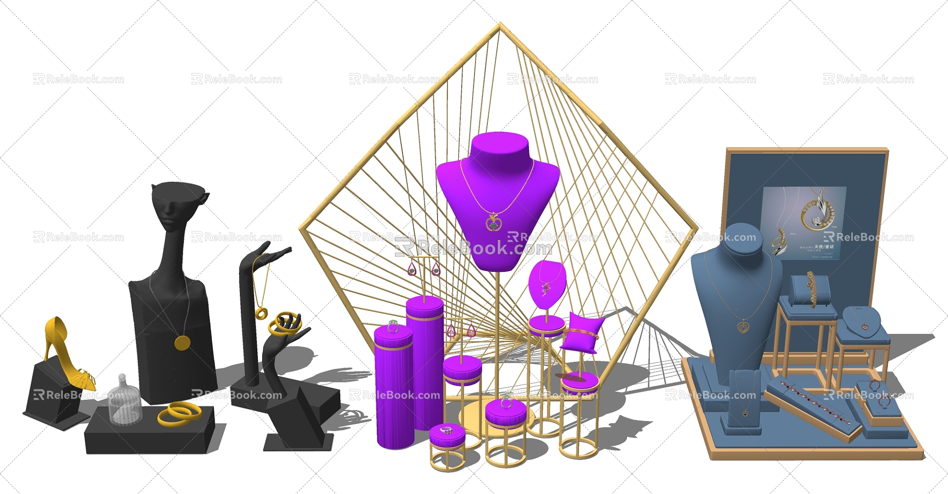 Light Luxury Jewelry Jewelry Necklace Display Props Display Rack 3d model