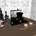 Drinks Wine Ornaments Combination Ice Bucket Beverage Food Wine Bottle 3d model