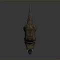 Detailed Triceratops Dinosaur Model With Realistic Textured Skin And Horns