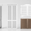 Modern White and Brown Louvered Folding Doors for Home Interior Design