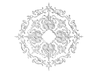 European-style lamp panel gypsum component carved 3d model