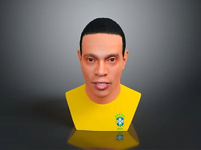 Realistic 3D Game Character Wearing Yellow Jersey With Brazilian Football Crest 3d model