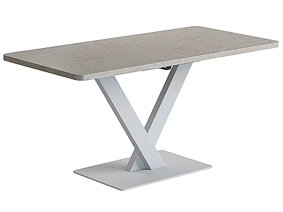Modern Minimalist Dining Table With Light Wood Surface And X Shaped White Metal Legs 3d model