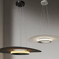 Modern Minimalist Circular Pendant Lights in Black and White Hanging Design with Warm Glow
