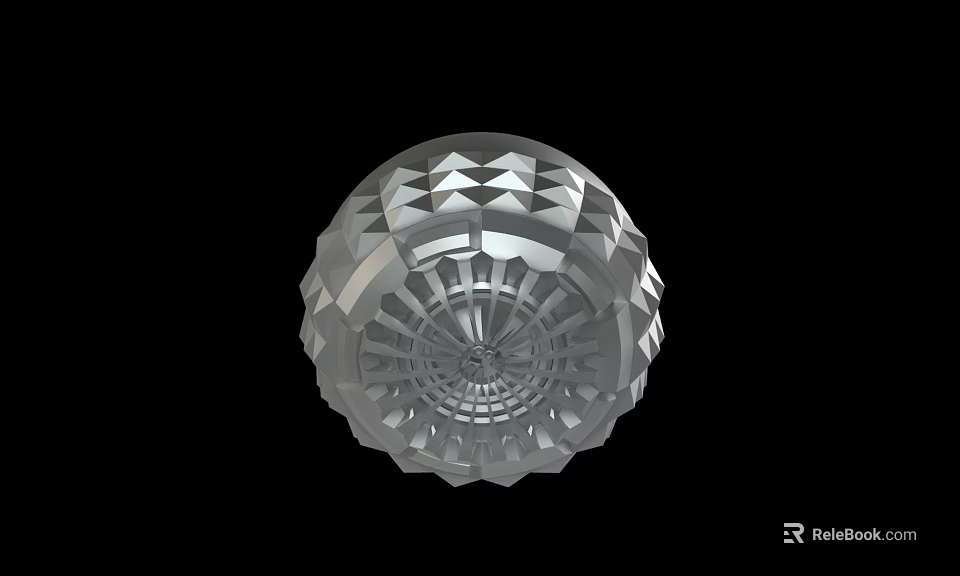 Transparent Crystal Sphere With Intricate Geometric Patterns And Symmetrical Design 3d model
