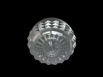 Transparent Crystal Sphere With Intricate Geometric Patterns And Symmetrical Design 3d model