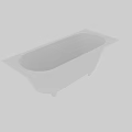 White Rectangular Freestanding Bathtub With Modern Smooth Surface And Feet