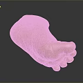 Golden Foot Sculpture With Shiny Metallic Texture On Dark Reflective Background