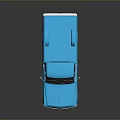 Classic Blue Pickup Truck With White Rims And Reflective Black Background