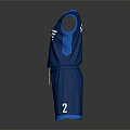 Blue SUGE ACADEMY Basketball Uniform with Number 2 Design Vest and Shorts Sportswear