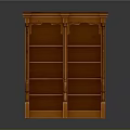 Classic Wooden Shelf Unit With Multiple Open Shelves Carved Details And Sturdy Base