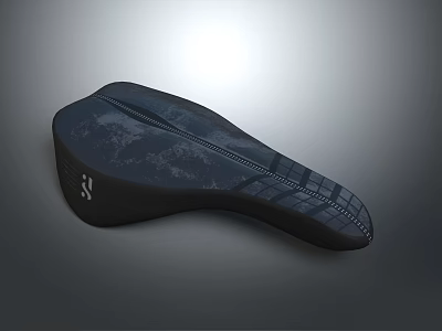 Modern Ergonomic Black Bicycle Saddle With Textured Design For Comfortable Riding 3d model
