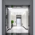 Elevator aisle public space 3d model