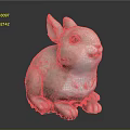 Cute Sitting Rabbit 3D Model Featuring Long Ears Light Brown And White Fur
