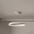 Modern Pendant Lights With Circular Design And Soft Ceiling Illumination 3d model