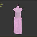 Elegant White Sleeveless Dress Hanging On Hanger With Layered Skirt Design