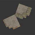 Modern Stacked Stone Slabs With Gray Surfaces For Contemporary Building Projects 3d model