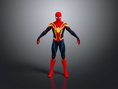 SpiderMan Game Movie Character In Red Blue Suit With Yellow Accents Full Body Stance 3d model