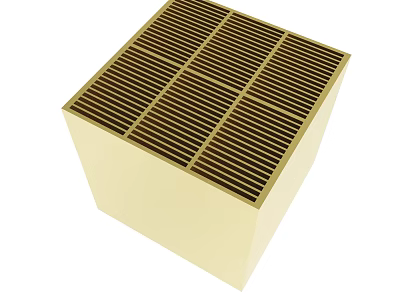 Yellow Cubic Structure With Grille Vents For Efficient Ventilation 3d model