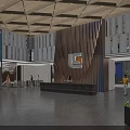 Stylish Spacious Office Lobby Reception Desk With Custom Brand Wall And Luxury Commercial Interior Design