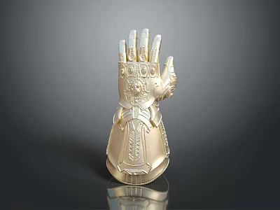 Golden Infinity Gauntlet Collectible Model With Detailed Decorative Design 3d model