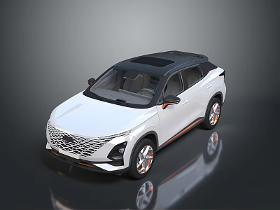 Modern White SUV with Black Roof Front Grille Sleek Body Lines and Stylish Rims 3d model