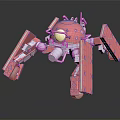 Futuristic Pink Mechanical Creature With Multi Legged Robotic Structure Design 3d model