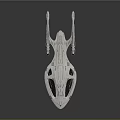 Futuristic Silver Spaceship With Blue Red Details And Sleek Aerodynamic Design