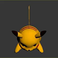 Cute Yellow Doll with Black Tipped Ears Red Cheeks and Standing Pose
