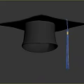 Classic Black Graduation Cap With Blue Tassel As Daily Life Essential