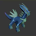 Blue Metallic Dragon Character With Glowing Details For Game Movie 3D Design