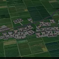 Detached Villas Surrounded by Green Fields in Residential Layout With Road Connections