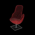 Modern Red Chair And Table Set With Silver Square Base For Modern Home Decor
