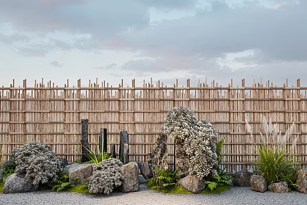 Modern landscape stone courtyard landscaping stone micro-terrain plant ground 3d model