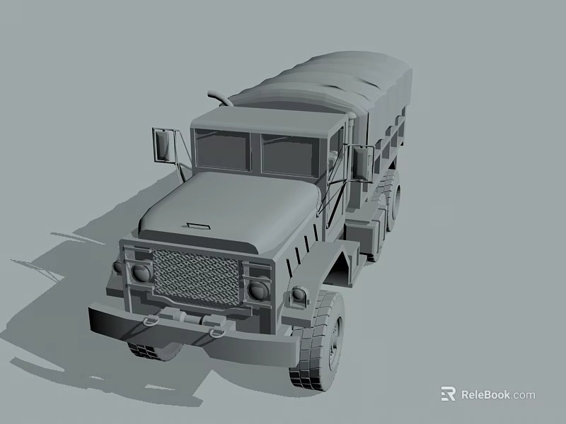 Military Style Utility Vehicle With Long Cargo Body Multi wheel Design And Storage Compartment 3d model 