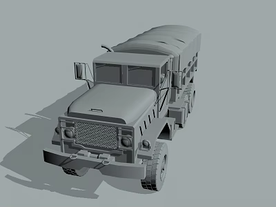 Military Style Utility Vehicle With Long Cargo Body Multi wheel Design And Storage Compartment 3d model