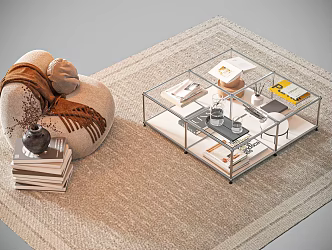 Modern Middle Ancient Coffee Table Casual Seat 3d model