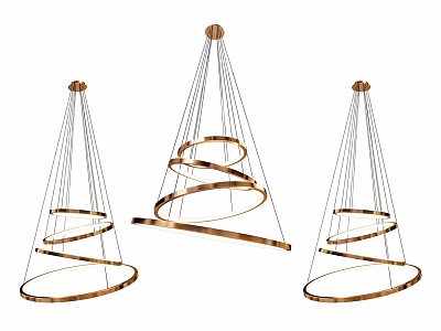 Round Metal Multi-layer Chandelier Creative Three-layer Entry Luxury Metal Chandelier Round Multi-layer Living Room Ceiling Art Chandelier model