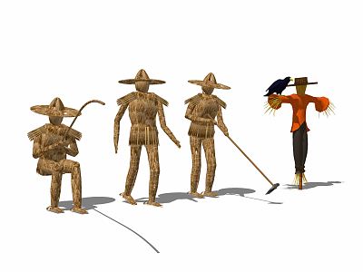 Modern Scarecrow Farm Tools model