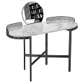 Modern Oval Dressing Table With White Marble Top And Metal Frame Design 3d model
