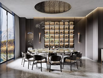 Modern Room Restaurant Box 3d model