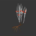 3D Rendering of Organ and Hair Structure with Vascular Roots Fibrous Strands and Red Cells