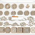 Chinese-style Carved Pattern Totem Window Carved Pane 3d model