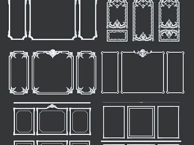 Various Plant Decorative Frames With Artistic Patterns And Fresh Green Leaves 3d model