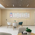 Police Station Service Hall Interior With Reception Desk Computers And Chairs