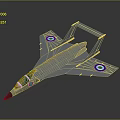 Grey Modern Aircraft Model With Round Red White Blue Wing Emblems 3d model