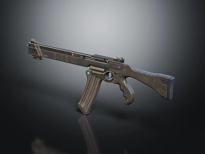 Modern Tactical Weapon Rifle With Black Metal Finish Ergonomic Grip And Barrel 3d model